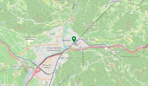 Kaart met de locatie van Bolzano/Bozen