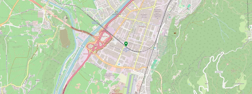 Kaart met de locatie van Bolzano Sud/Bozen Süd