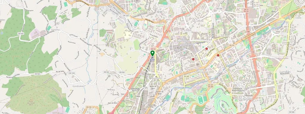 Karte mit der Lage von Braga