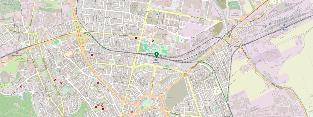 Map showing the location of Brașov