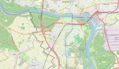 Kaart met de locatie van Bratislava-Petrzalka