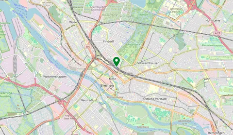 Mappa che mostra la posizione di Bremen Hbf