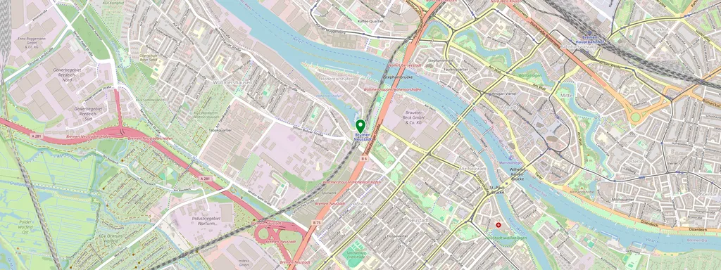 Mappa che mostra la posizione di Bremen Neustadt