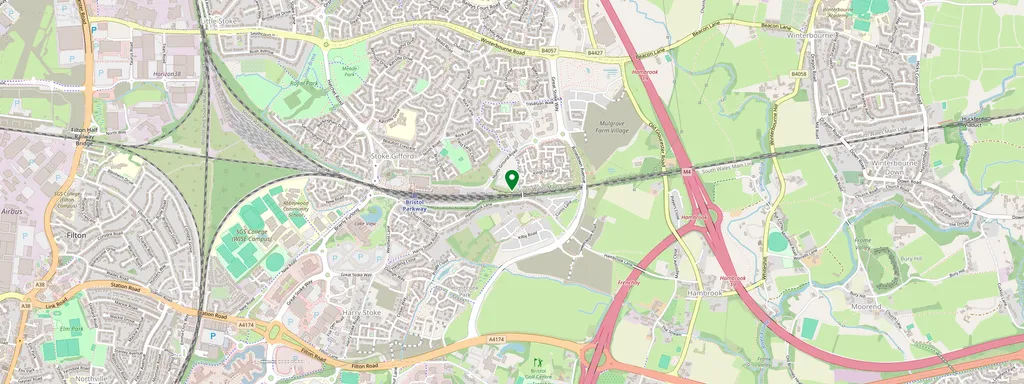 Map showing the location of Bristol Parkway
