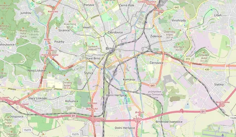 Map showing the location of Brno dolní nádraží