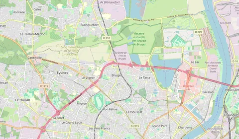 Mapa que muestra la ubicación de Bruges