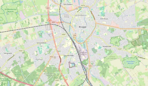 Kaart met de locatie van Brugge / Bruges