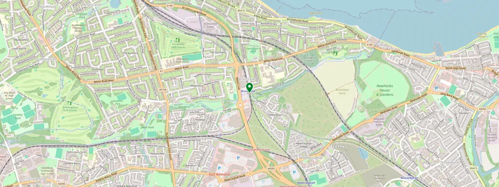 Map showing the location of Brunstane