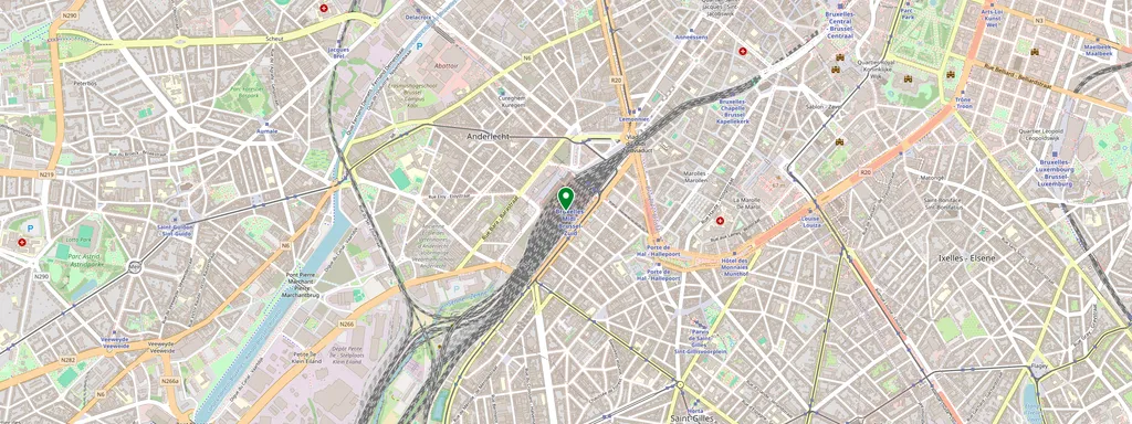 Carte montrant l’emplacement de Bruxelles-Midi