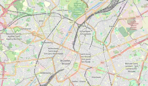 Map showing the location of Bruxelles-Nord