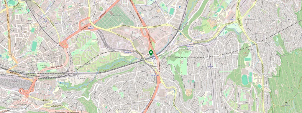 Carte montrant l’emplacement de Bryn stasjon