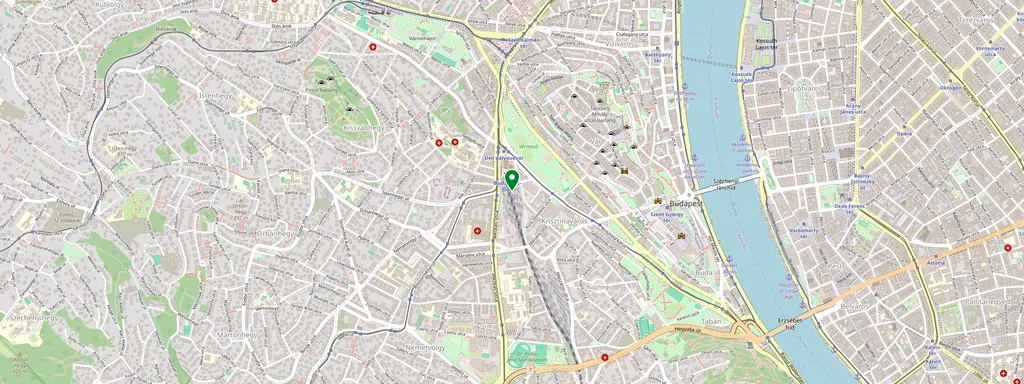 Mapa que muestra la ubicación de Budapest-Déli