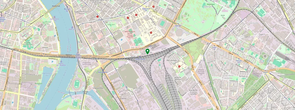 Mapa que muestra la ubicación de Budapest-Ferencváros