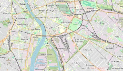 Map showing the location of Budapest-Ferencváros