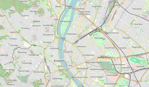 Map showing the location of Budapest-Nyugati
