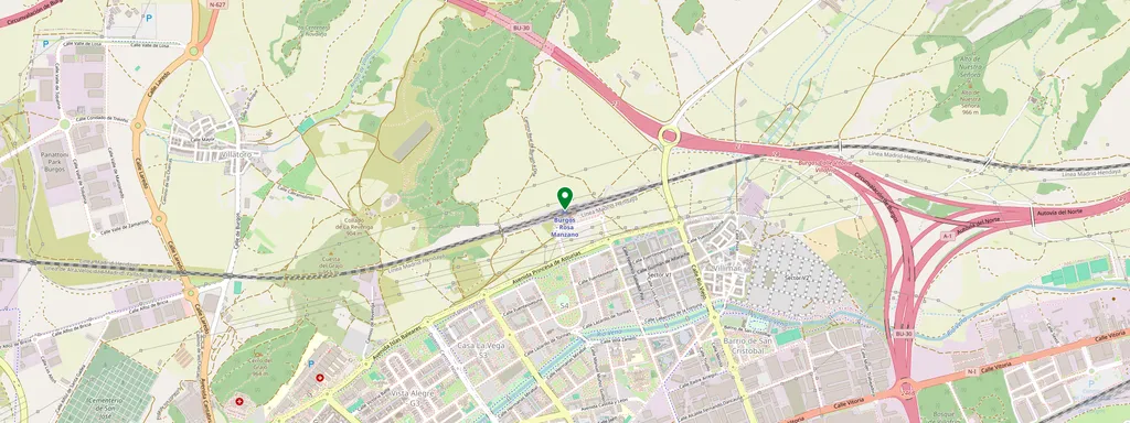 Karta som visar var Burgos Rosa Manzano ligger