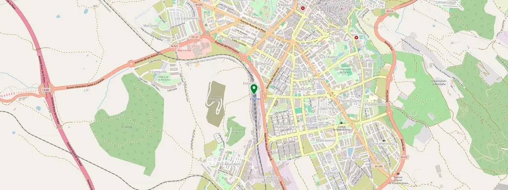 Kaart met de locatie van Cáceres