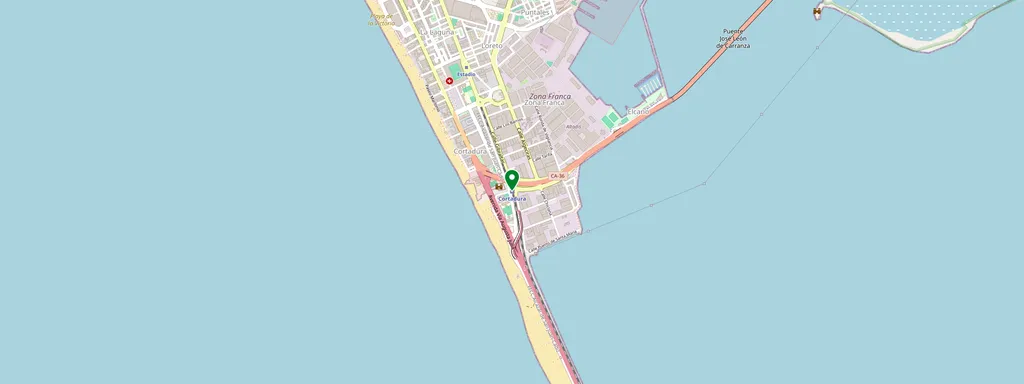 Map showing the location of Cádiz-Cortadura