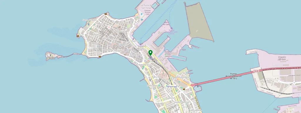 Map showing the location of Cádiz