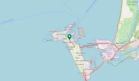 Map showing the location of Cádiz