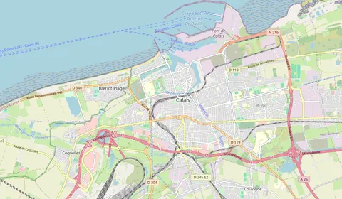Map showing the location of Calais Ville
