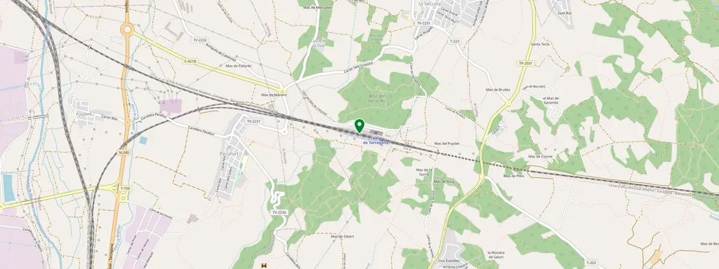 Kaart met de locatie van Camp Tarragona