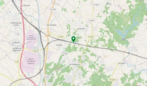 Map showing the location of Camp Tarragona