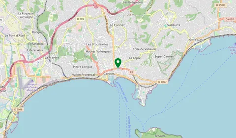 Map showing the location of Cannes