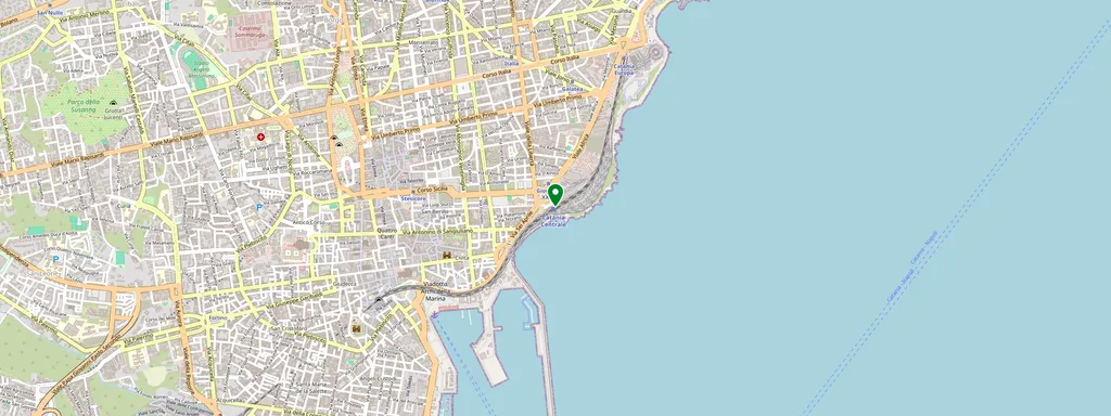 Carte montrant l’emplacement de Catania Centrale