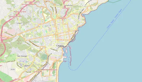 Map showing the location of Catania Centrale