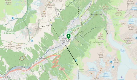 Map showing the location of Chamonix Mont Blanc