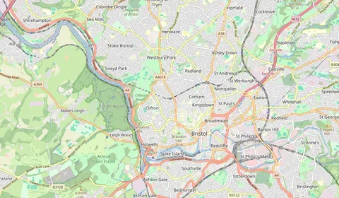 Map showing the location of Clifton Down