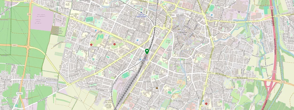Mapa que muestra la ubicación de Colmar