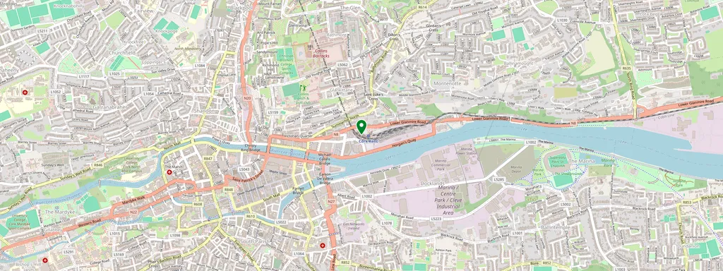 Map showing the location of Cork