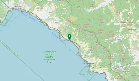 Kaart met de locatie van Corniglia