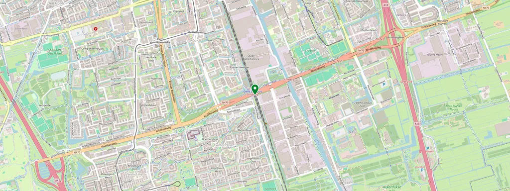 Map showing the location of Delft Campus
