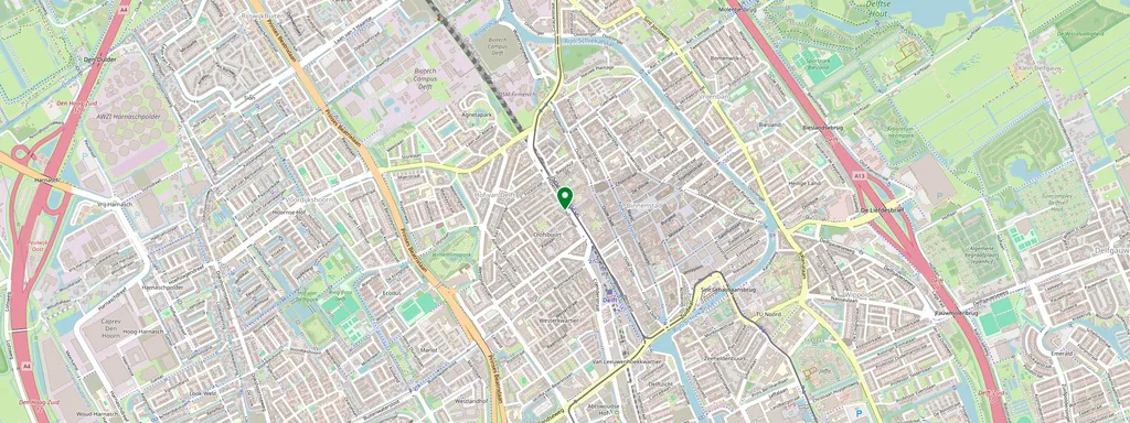 Map showing the location of Delft