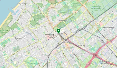 Kaart met de locatie van Den Haag Centraal