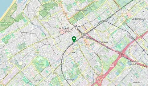 Kaart met de locatie van Den Haag HS