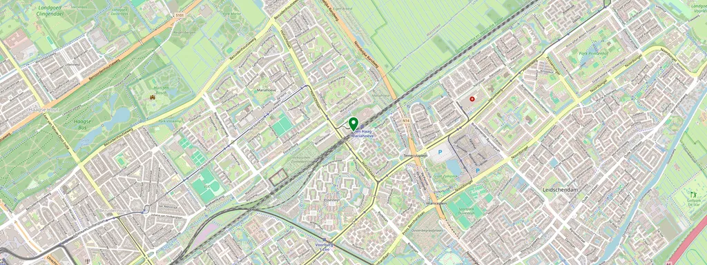 Kaart met de locatie van Den Haag Mariahoeve
