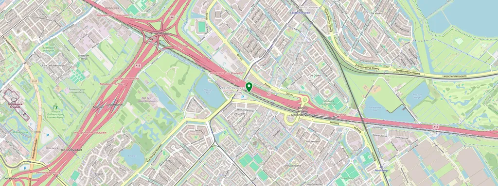 Kaart met de locatie van Den Haag Ypenburg