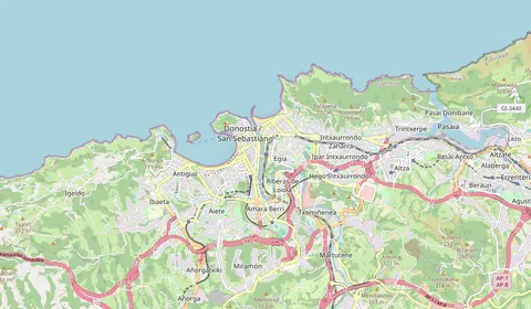 Karte mit der Lage von Donostia-San Sebastián