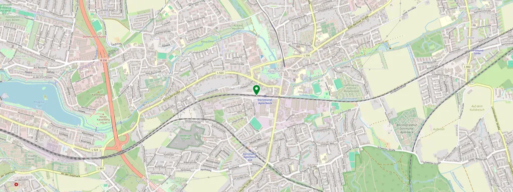 Mapa que muestra la ubicación de Dortmund-Aplerbeck