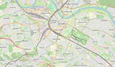 Map showing the location of Dresden Hbf