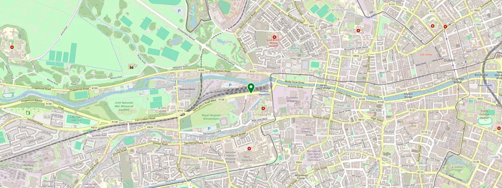 Mappa che mostra la posizione di Dublin Heuston