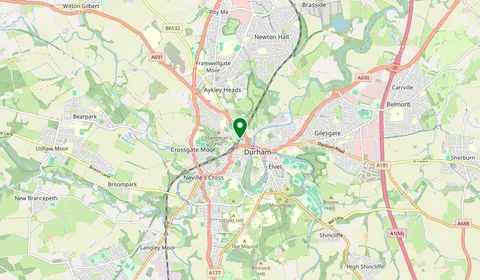 Map showing the location of Durham