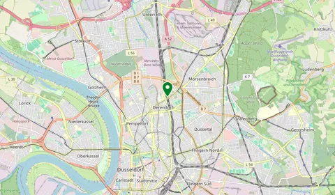 Mappa che mostra la posizione di Düsseldorf-Derendorf