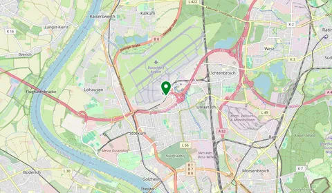 Mappa che mostra la posizione di Düsseldorf Flughafen Terminal