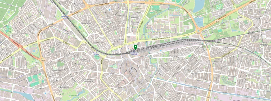 Mapa que muestra la ubicación de Eindhoven Centraal