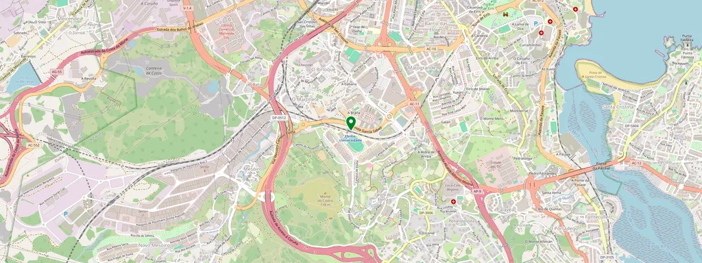 Karte mit der Lage von Elviña-Universidade